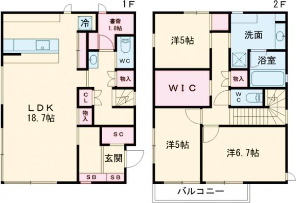 小金井市貫井北町5丁目戸建の間取り