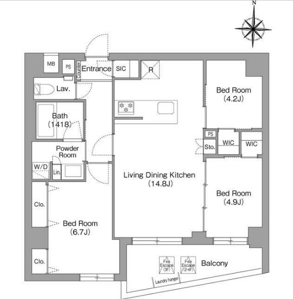 コンフォリア・リヴ永福町の間取り