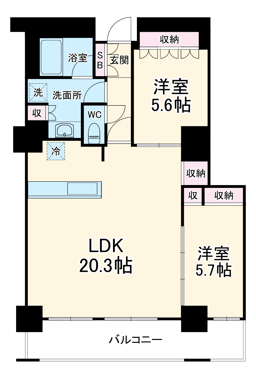 阿波座ライズタワーズフラッグ46の間取り