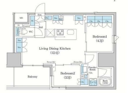 スタイリオ蒲田WESTの間取り