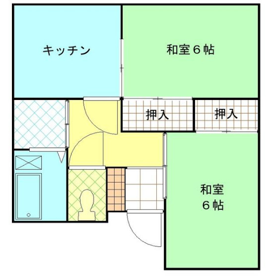 高ヶ坂の完工年月(1980年11月)築の賃貸アパートの間取り