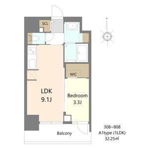 S-RESIDENCE松屋町asenceの間取り