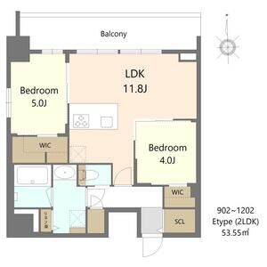S-RESIDENCE松屋町asenceの間取り