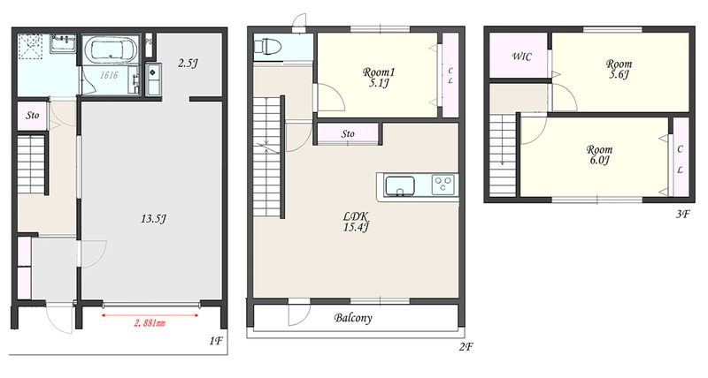 山久保の完工年月(2025年11月)築の賃貸アパートの間取り