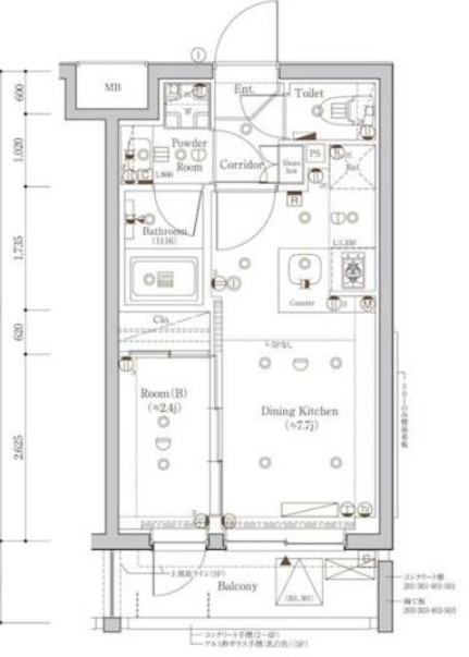 大久保の完工年月(2018年12月)築の賃貸マンションの間取り