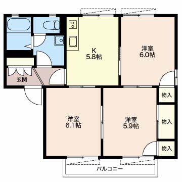サンモール?Eの間取り