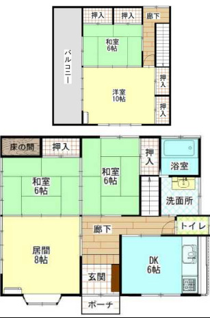 伊奈町小室貸家の間取り