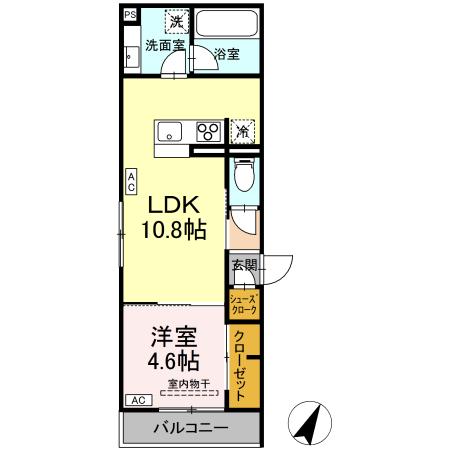 上砂町の完工年月(2026年6月)築の賃貸アパートの間取り