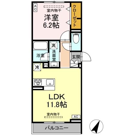 上砂町の完工年月(2026年6月)築の賃貸アパートの間取り