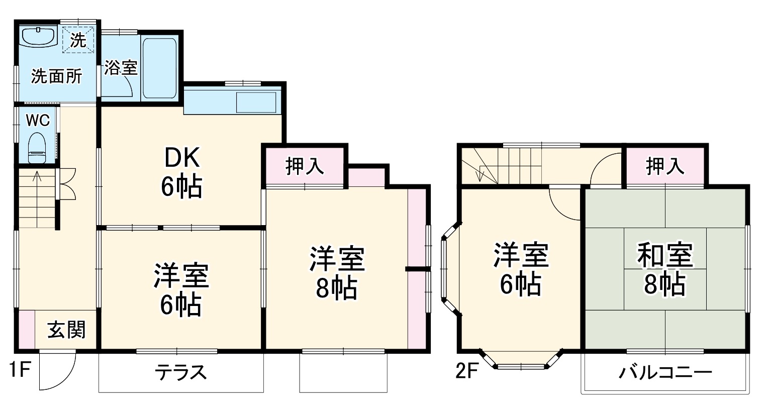 半原上新久W貸家の間取り