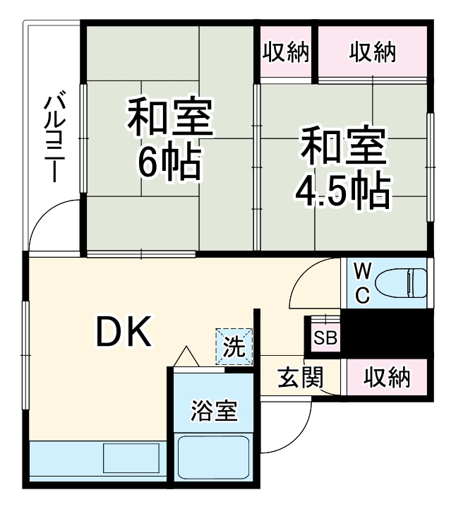 緑ヶ丘第1住宅4302号棟の間取り