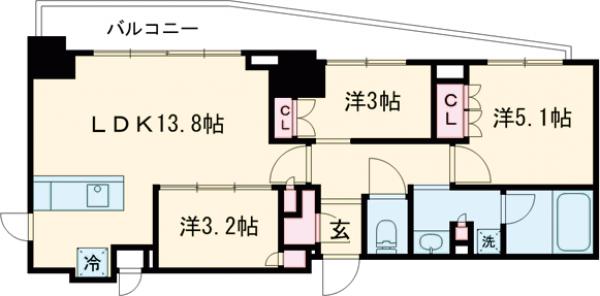 クレストコート北千住レジデンスの間取り