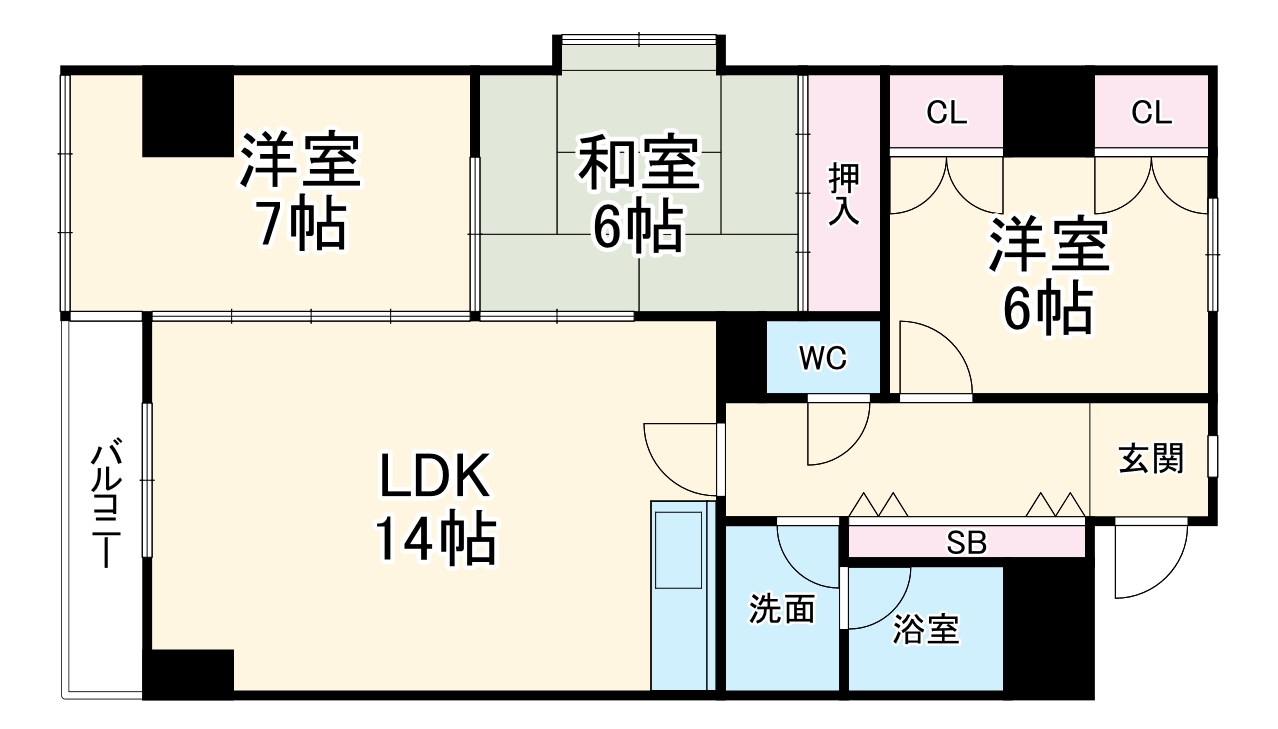 カニエ中央ハイツの間取り
