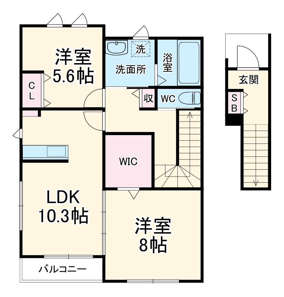 中島の完工年月(2026年2月)築の賃貸アパートの間取り