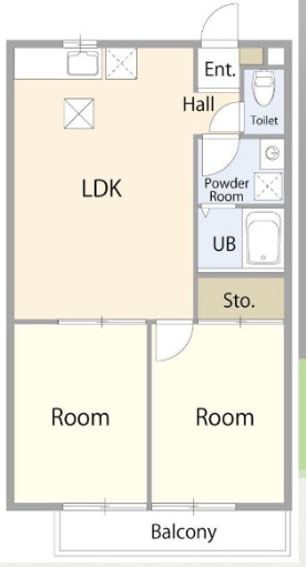 コーポ道半山Bの間取り