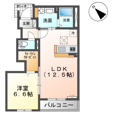 (仮称)市原市五井西新築アパートの間取り