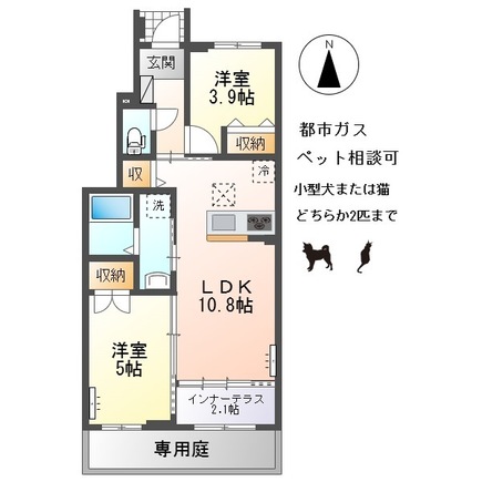 木曽川町玉ノ井字大縄場八ノ切新築アパートの間取り