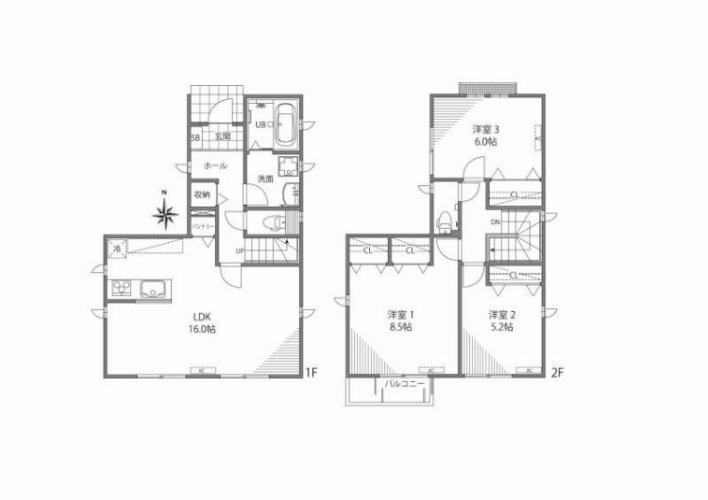 西つつじケ丘の完工年月(2026年3月)築の賃貸一戸建ての間取り