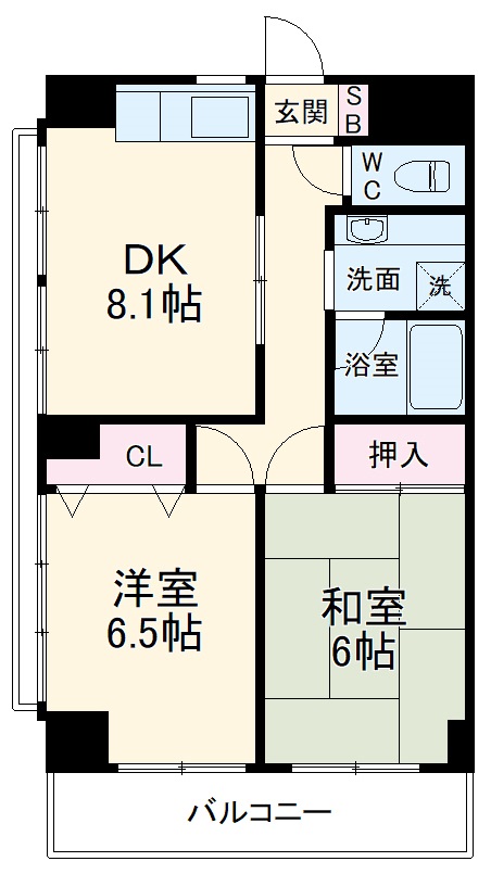 フローラル永田の間取り