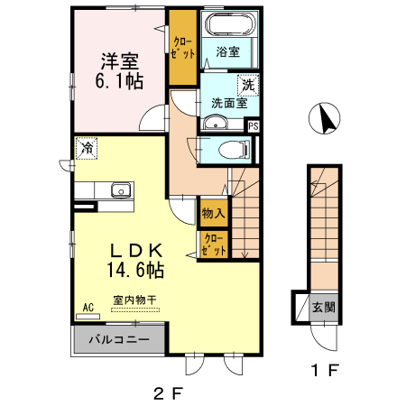 仲原の完工年月(2013年12月)築の賃貸アパートの間取り