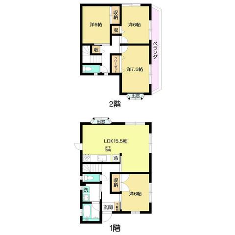 南矢名貸家の間取り