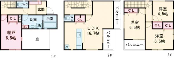 綾瀬2-7貸家1号棟の間取り