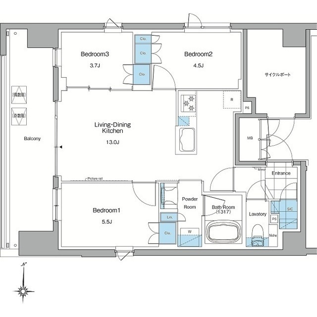 ルフォンプログレ赤羽マークスの間取り