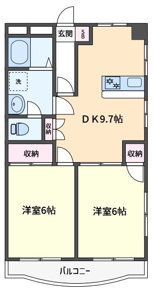 サンハイツ名瀬の間取り