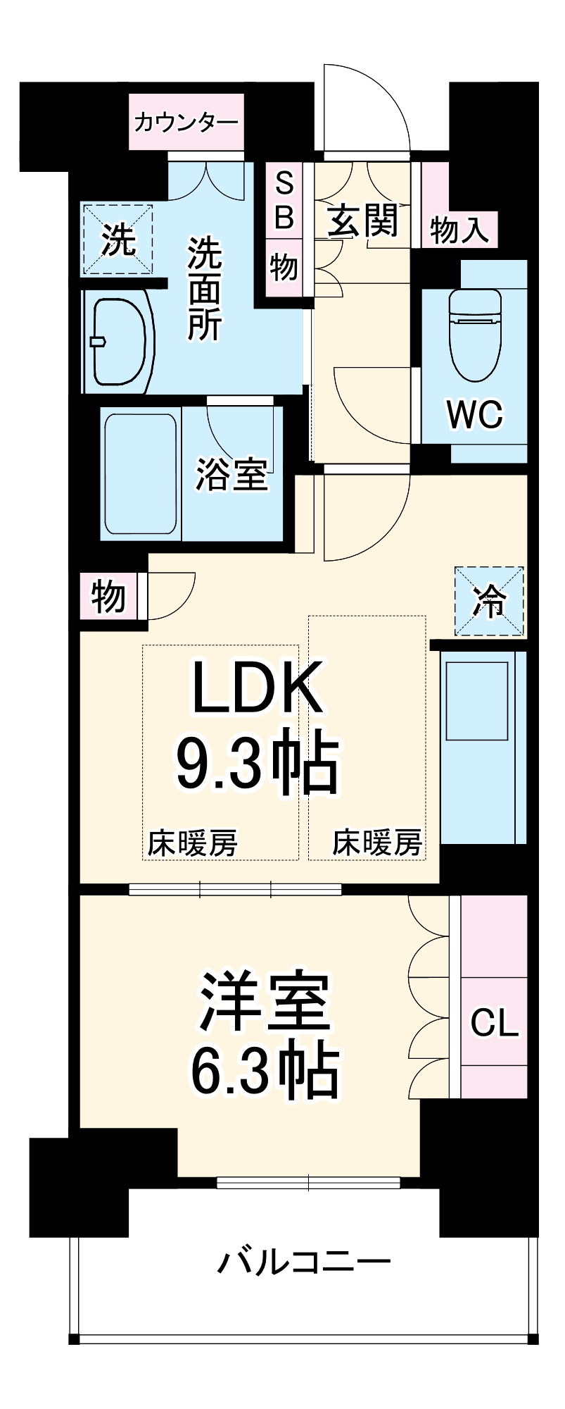 ジオ京都堀川三条の間取り