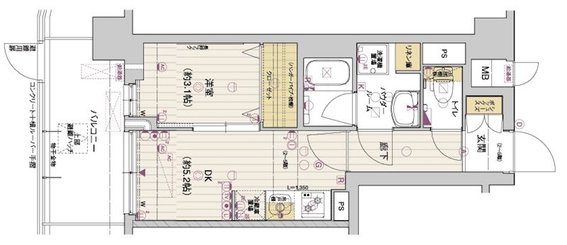 アスヴェル京都西大路SOUTHの間取り