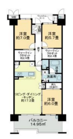 ルネ・エアズヒルⅣ番館の間取り