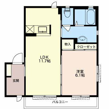 クレール東田Cの間取り