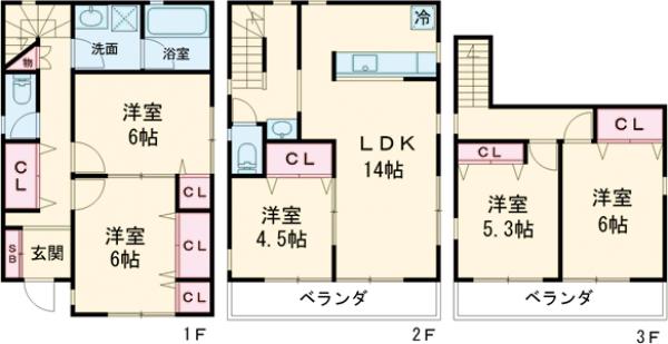 上篠崎3丁目戸建の間取り