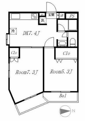 スカイパレス東中野B棟の間取り