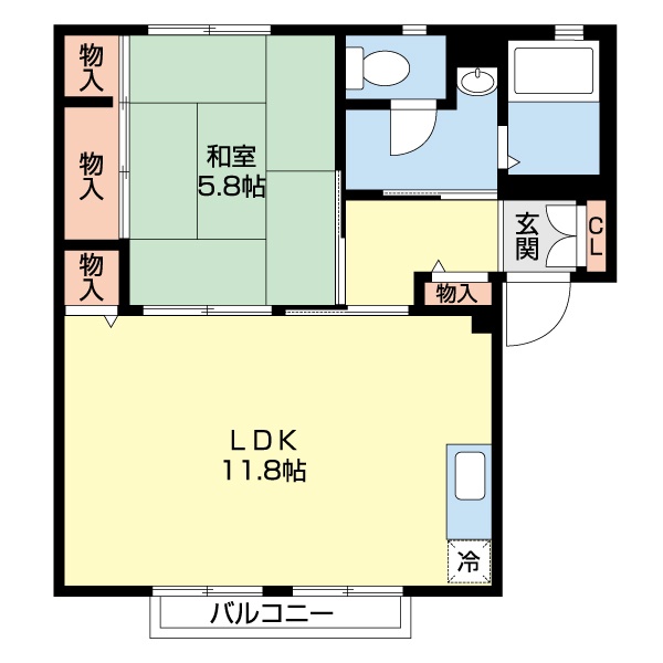 コーポ仲田Aの間取り