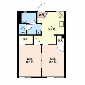 パークハイツBの間取り