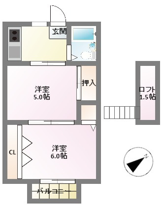 てらじまハイツの間取り