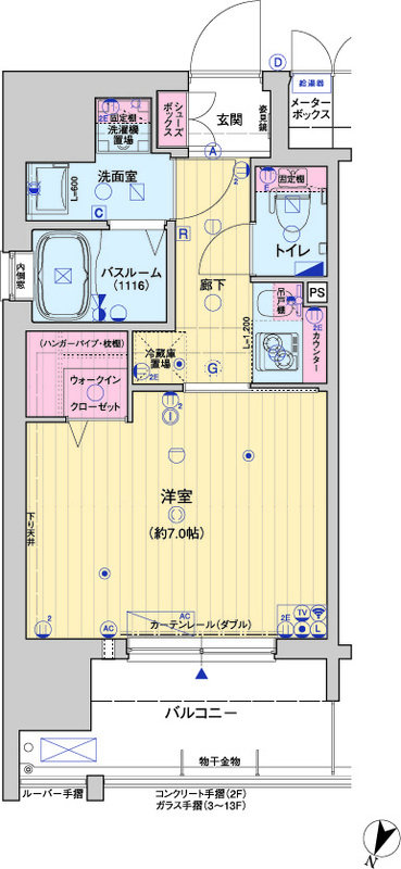 レオンヴァリエ大阪ベイシティⅡの間取り