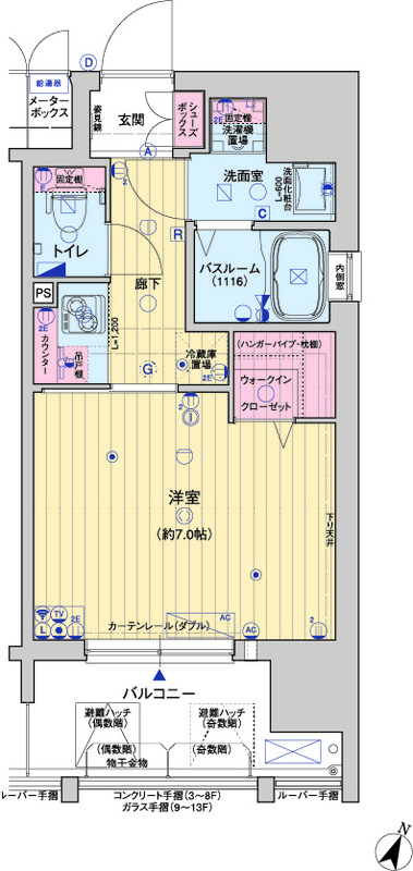 レオンヴァリエ大阪ベイシティⅡの間取り