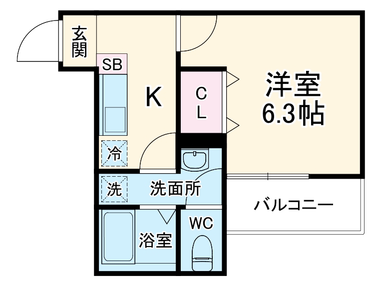(仮称)藤沢本町Bアパートの間取り