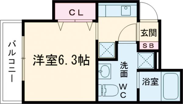 篠崎町の完工年月(2018年1月)築の賃貸アパートの間取り