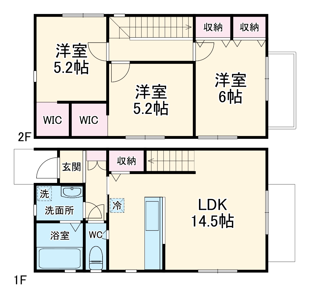 安城市桜井町戸建賃貸B棟の間取り