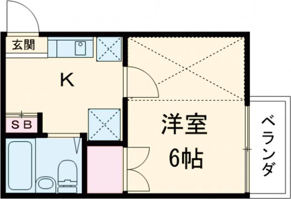 下保谷の完工年月(1990年3月)築の賃貸アパートの間取り