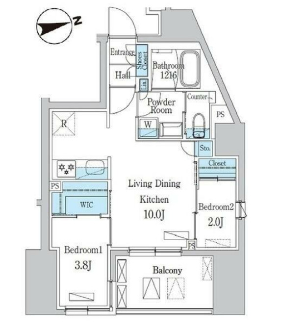 デュオフラッツ池尻大橋ノリスの間取り