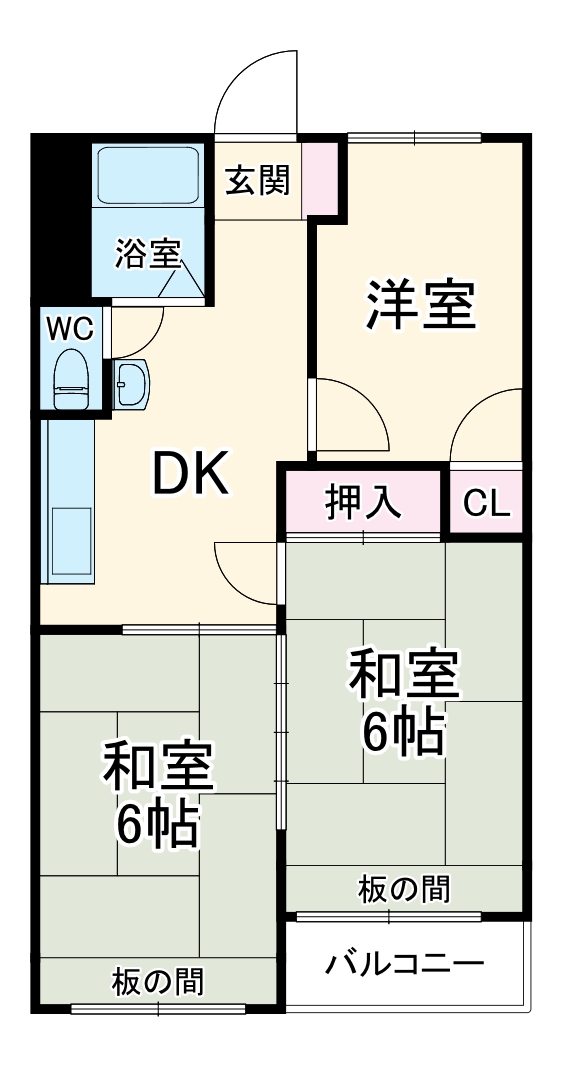 南千里第2コーポラスB棟の間取り