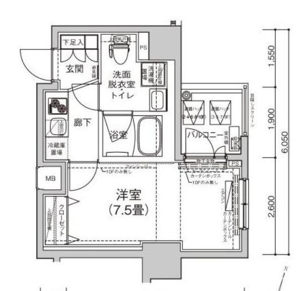 ルフレ赤羽サウスの間取り