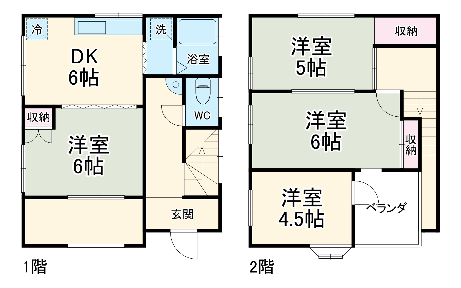 香川の完工年月(1973年6月)築の賃貸一戸建ての間取り