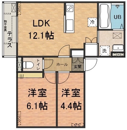 海神町南の完工年月(2025年12月)築の賃貸マンションの間取り