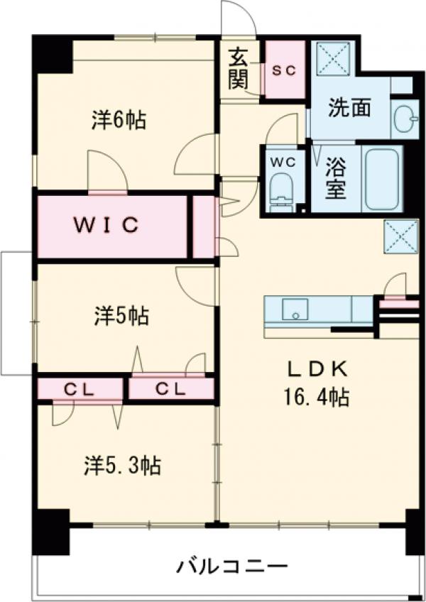 ビオネ美野島の間取り