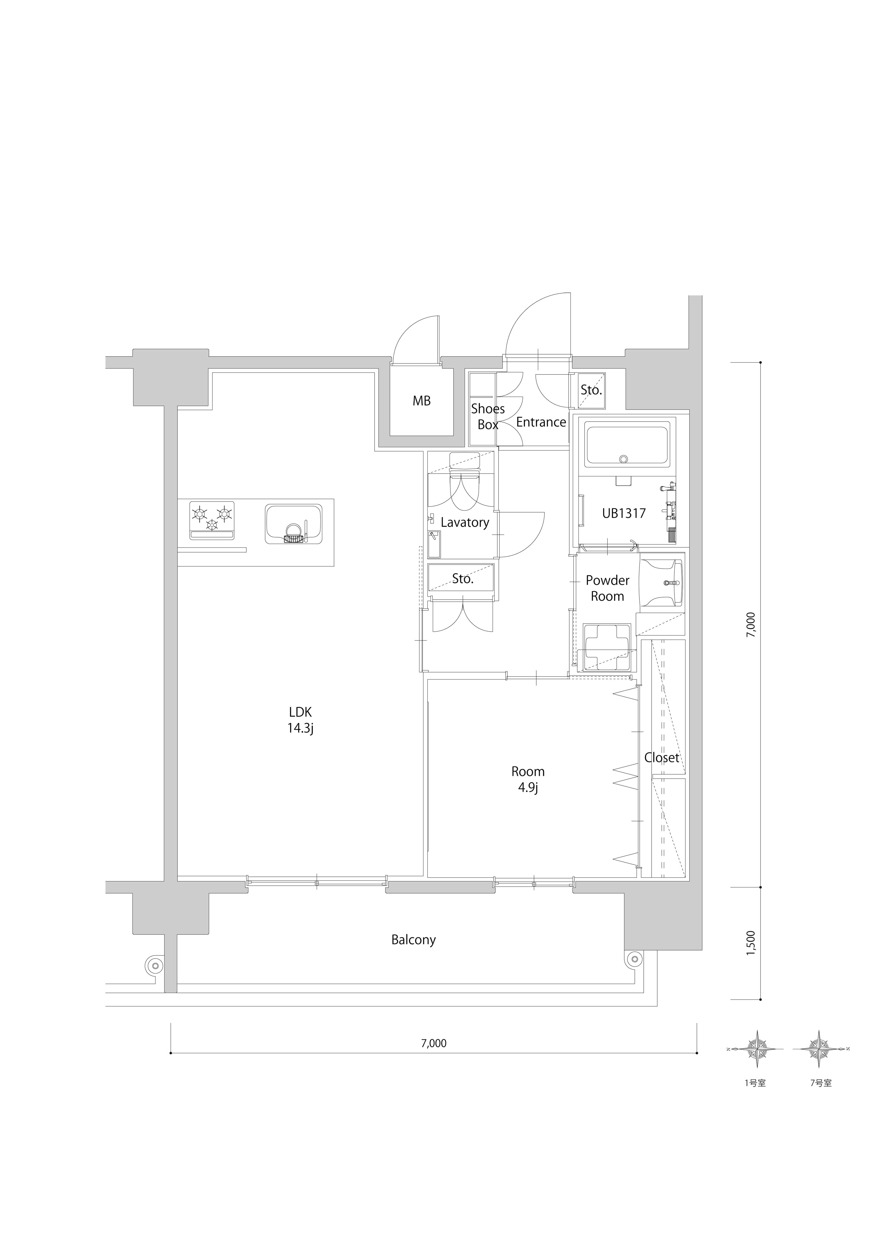 エンクレスト博多PARKSIDEの間取り